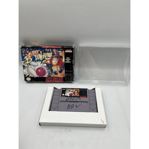 Super Bowling Super Nintendo SNES With Original Box + Protector - Picture 1 of 16